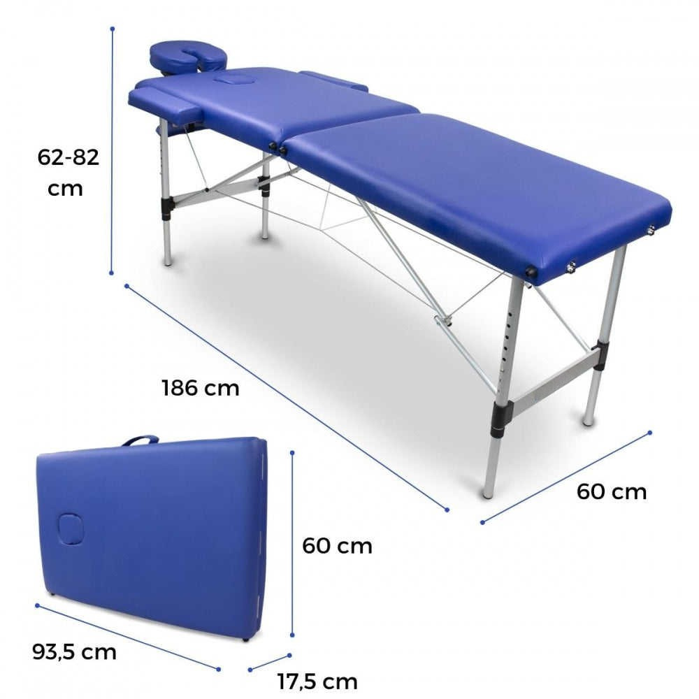 Table de massage pliante en aluminium – 186 x 60 cm –