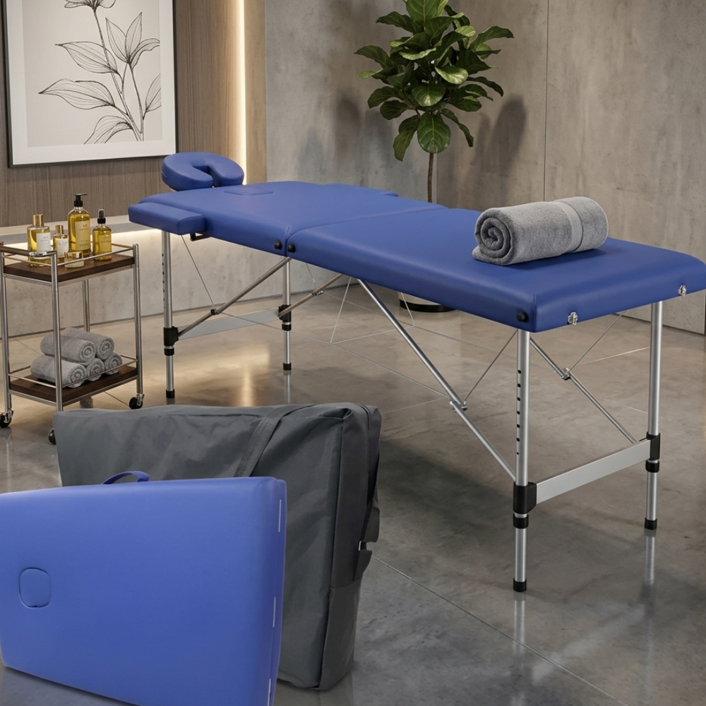 Table de massage pliante en aluminium – 186 x 60 cm –