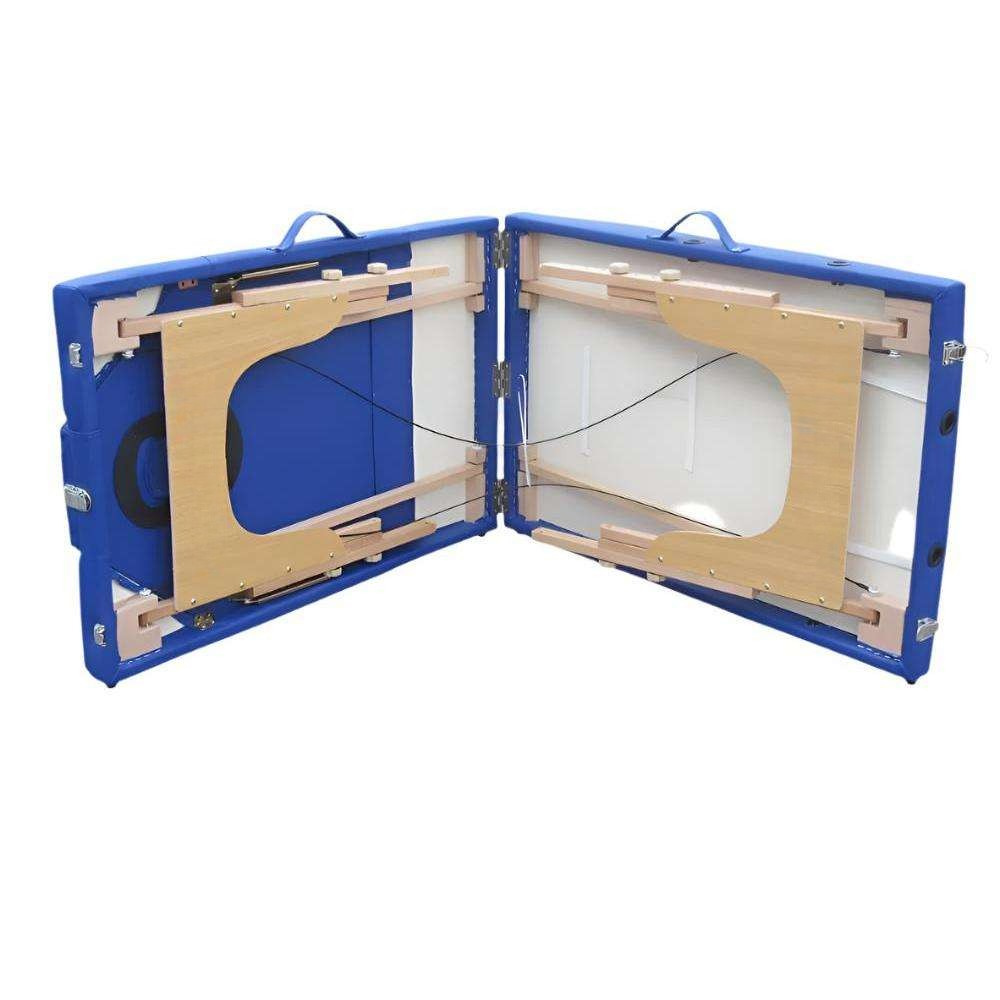Table de massage pliante en bois – 186 x 60 cm – Coloris Bleu –